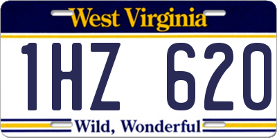 WV license plate 1HZ620