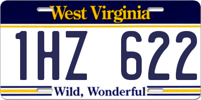 WV license plate 1HZ622