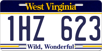 WV license plate 1HZ623