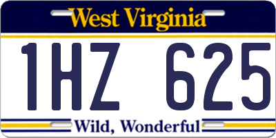 WV license plate 1HZ625