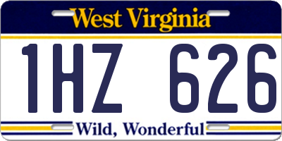 WV license plate 1HZ626