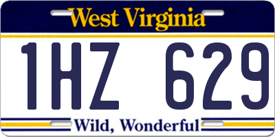 WV license plate 1HZ629