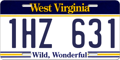 WV license plate 1HZ631