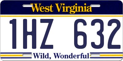 WV license plate 1HZ632
