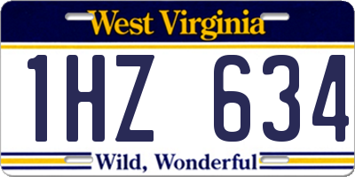 WV license plate 1HZ634