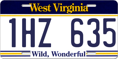 WV license plate 1HZ635
