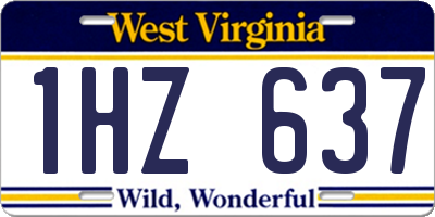 WV license plate 1HZ637