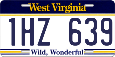 WV license plate 1HZ639