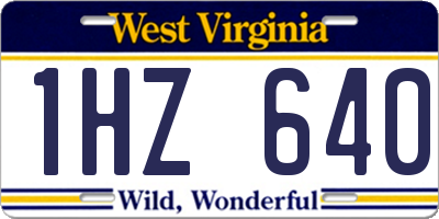 WV license plate 1HZ640
