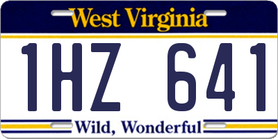 WV license plate 1HZ641