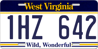 WV license plate 1HZ642