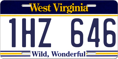 WV license plate 1HZ646