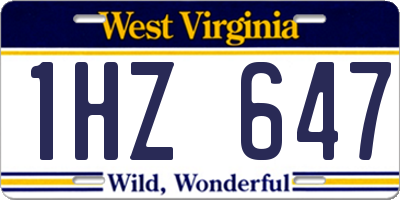WV license plate 1HZ647