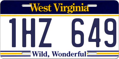 WV license plate 1HZ649