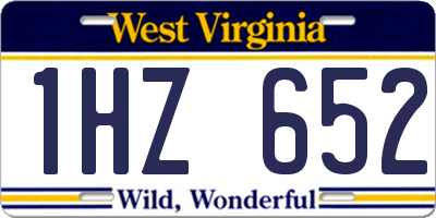 WV license plate 1HZ652