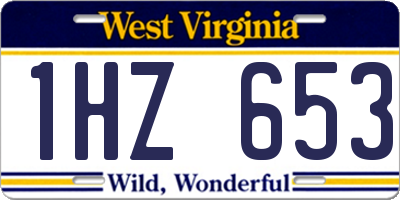 WV license plate 1HZ653