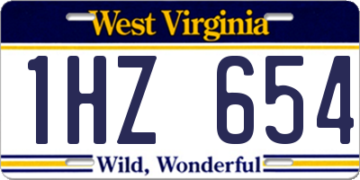 WV license plate 1HZ654