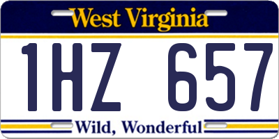 WV license plate 1HZ657