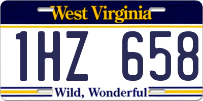 WV license plate 1HZ658