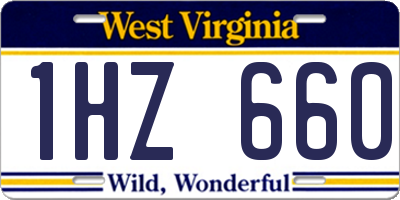 WV license plate 1HZ660