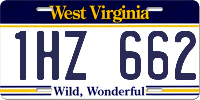 WV license plate 1HZ662