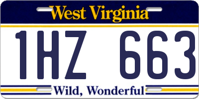 WV license plate 1HZ663