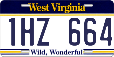 WV license plate 1HZ664