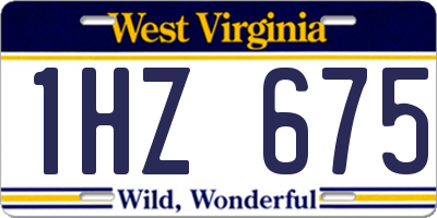 WV license plate 1HZ675