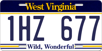 WV license plate 1HZ677