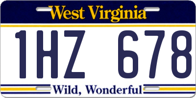 WV license plate 1HZ678