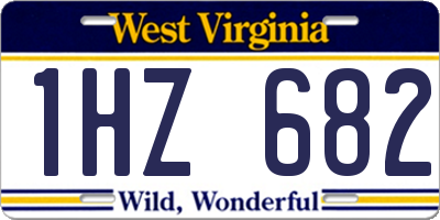 WV license plate 1HZ682