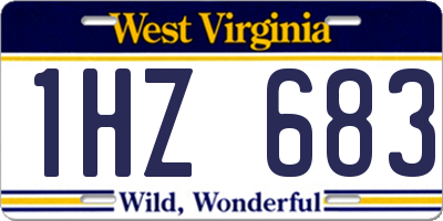WV license plate 1HZ683