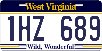 WV license plate 1HZ689