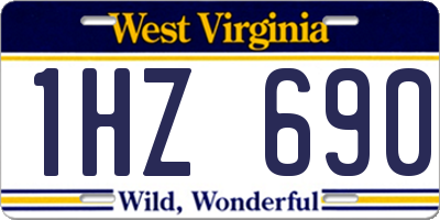 WV license plate 1HZ690