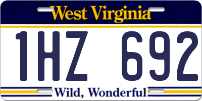 WV license plate 1HZ692