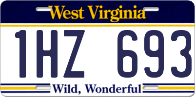 WV license plate 1HZ693