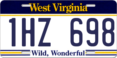 WV license plate 1HZ698