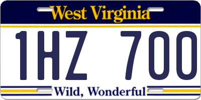 WV license plate 1HZ700