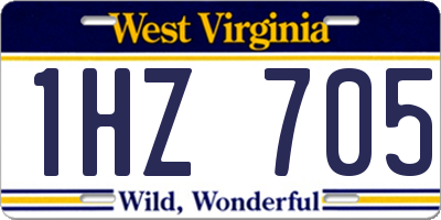WV license plate 1HZ705