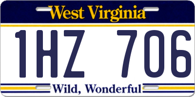 WV license plate 1HZ706