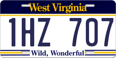 WV license plate 1HZ707