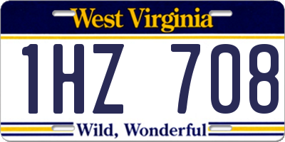 WV license plate 1HZ708