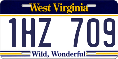 WV license plate 1HZ709