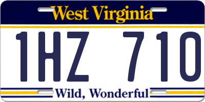 WV license plate 1HZ710