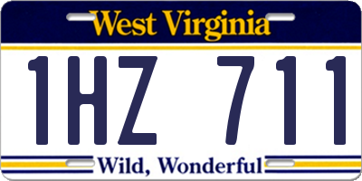 WV license plate 1HZ711