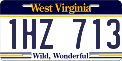 WV license plate 1HZ713