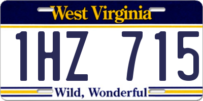 WV license plate 1HZ715
