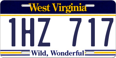 WV license plate 1HZ717