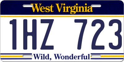 WV license plate 1HZ723