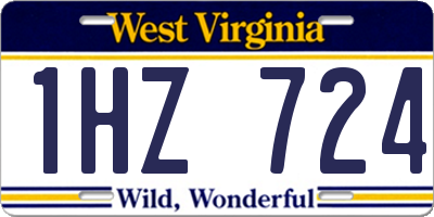 WV license plate 1HZ724